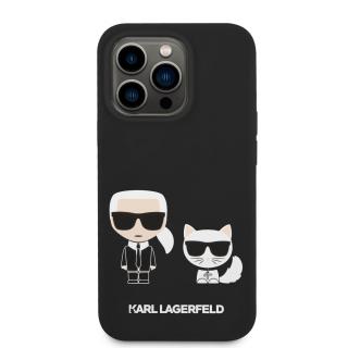 Ochranný kryt pro iPhone 14 Pro MAX - Karl Lagerfeld, Liquid Silicone Karl and Choupette MagSafe Black