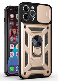 Ochranný kryt pro iPhone XS / X - Mercury, Camera Slide Gold