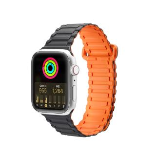 Řemínek pro Apple Watch 42mm / 44mm / 45mm / 49mm - DuxDucis, Armor Black/Orange