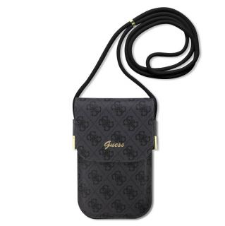 Univerzální pouzdro / taška s kapsou na mobil - Guess, 4G Metal Logo Script Black