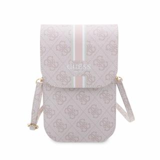 Univerzální pouzdro / taška s kapsou na mobil - Guess, 4G Printed Stripes Pink