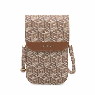 Univerzální pouzdro / taška s kapsou na mobil - Guess, G Cube Brown