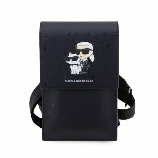 Univerzální pouzdro / taška s kapsou na mobil - Karl Lagerfeld, Metal Logo NFT Wallet Black