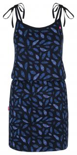 BERENIKA dámské sportovní šaty černá celopotisk | fialová L