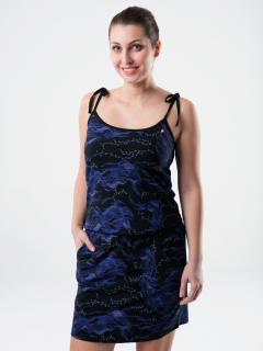 BETYNKA dámské sportovní šaty černá celopotisk | fialová L