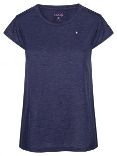 BRADLA dámské triko modrá žíhaná | růžová XL