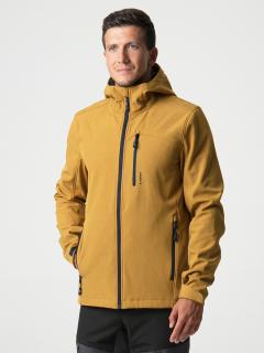 LECAR pánská softshell bunda žlutá žíhaná | modrá XL