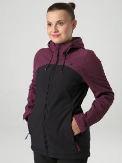LECNA dámská softshell bunda šedá žíhaná | fialová XL