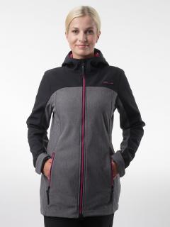LYANA dámský softshell kabát černá žíhaná | růžová XL