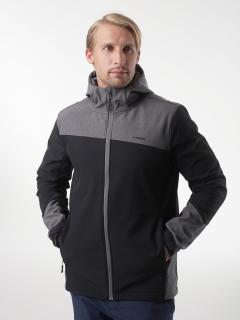 LYRCOS pánská softshell bunda černá žíhaná | šedá XL