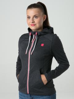 MIYA dámská mikina černá žíhaná XL