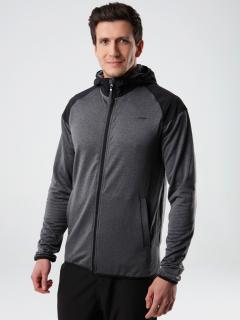 MOET pánský sportovní svetr černá žíhaná | šedá M