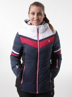 OLINKA dámská lyžařská bunda modrá žíhaná | bílá M