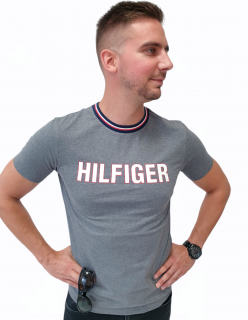 Tommy Hilfiger pánské tričko z recyklované bavlny / šedé M, Šedá