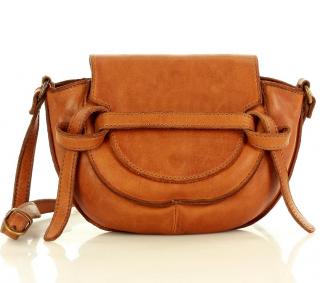 Crossbody z pravé kůže Vintage styl Mazzini; hnědá