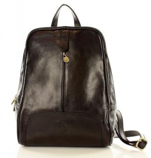 Italský kožený batoh MAZZINI GIRO; černá