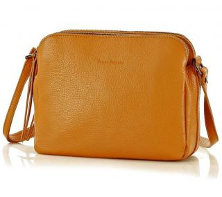 Kožené italské crossbody MAZZINI dvě komory; velbloud