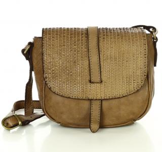 Marco Mazzini crossbody z pravé kůže; béžová