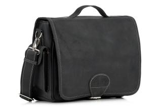 Městská kožená taška VOOC pro každý den; černá