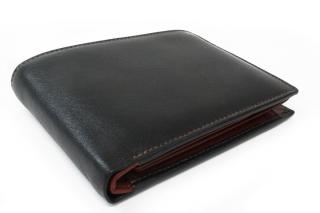 Pánská kožená peněženka s vnitřní zápinkou 2 - česká výroba; černá
