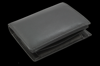 Pánská kožená peněženka s vnitřní zápinkou určená pro policii - česká výroba; černá