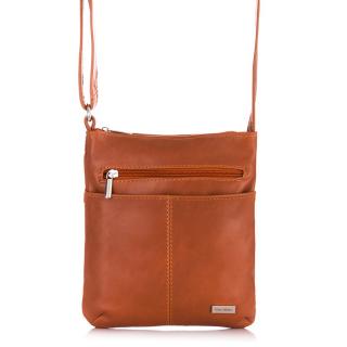 Praktická dámská crossbody kabelka PAOLO PERUZZI; koňak