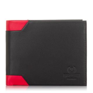 Velká pánská peněženka z pravé kůže a ochranou RFID značky PERUZZI; červená
