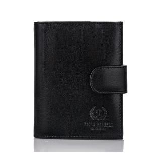 Vertikální peněženka PAOLO PERUZZI ochrana RFID z hovězí kůže; černá