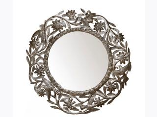 Dekorace na zed´ - Zrcadlo kulaté 60 cm Fleurettes