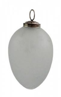 Dekorace - velikonoční vejce Alfio, bílé sklo, velké