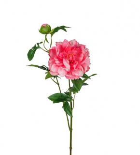 Umělá květina - Pivoňka s poupětem růžová 65cm