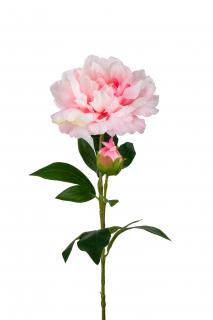 Umělá květina - Pivoňka světle růžová 65cm