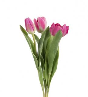 Umělá květina - Tulipán středně růžový mix