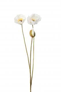 Umělá květina - Vlčí mák bílý 75cm