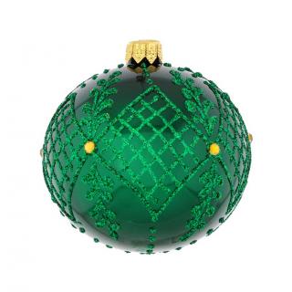 Vánoční ozdoba - Koule Cork, zelená barva, ornament  ø 8cm