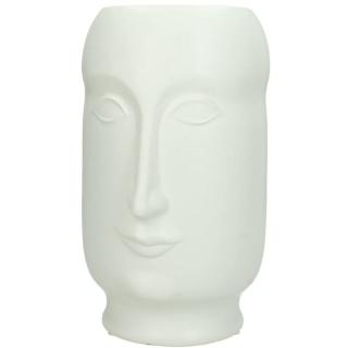 Váza bílá - obličej 15x14x23 cm