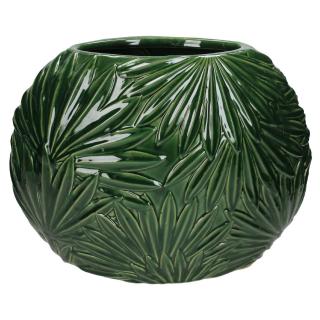 Váza Earthenware palma zelená 28 cm