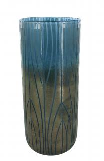 Váza skleněná modrobronzová Ambra 35cm