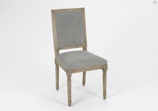 Židle dřevěná s polstrováním, šedá