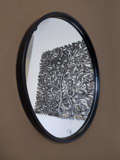 Zrcadlo kulaté černé tenký rám ø 40cm