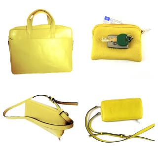 Žlutý set Trojdílný - Business: Taška na ntb+Minikabelka na mobil+Taštička na drobnosti