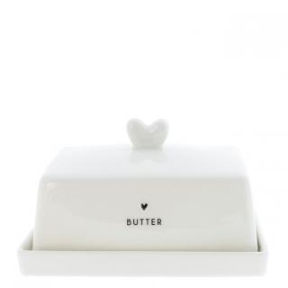Máslenka BC Butter Fleet white/heart in black 12.2x14.7x8.1cm