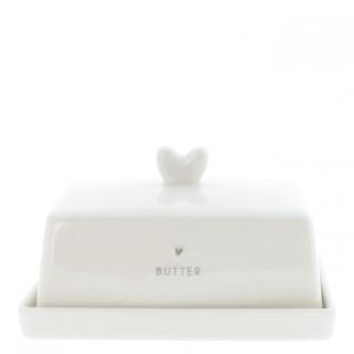 Máslenka BC Butter Fleet white/heart in grey 12.2x14.7x8.1cm