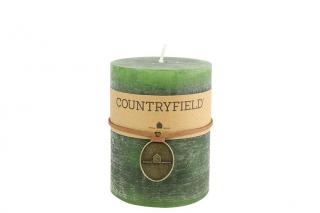 Svíčka Countryfield rustikální zelená v. 7,5cm