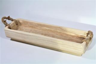 Tác dřevo velký ucha provaz 58cm