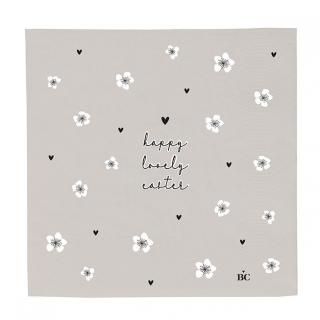 Ubrousky BC Napkin White/Happy Lovely Easter 20 pcs16,5x16,5cm