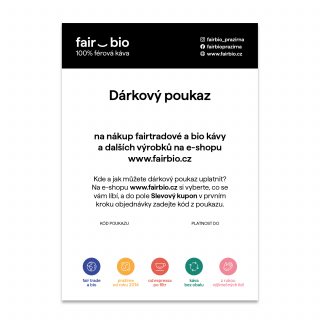 Kávový dárkový poukaz – elektronický Bezobalové předplatné 6x 400g