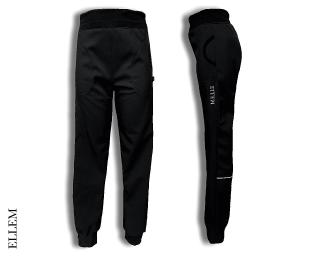 Softshellové nezateplené jarní kalhoty ELLEM Ebena černé REGULAR Velikost: 110