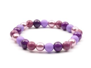 Moni dětský náramek sugilit jaspis perly fialové