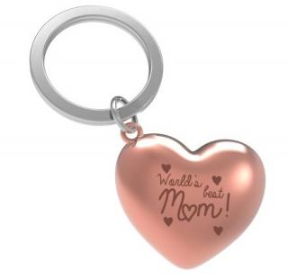 MTM - klíčenka srdce růžové s textem Best Mom